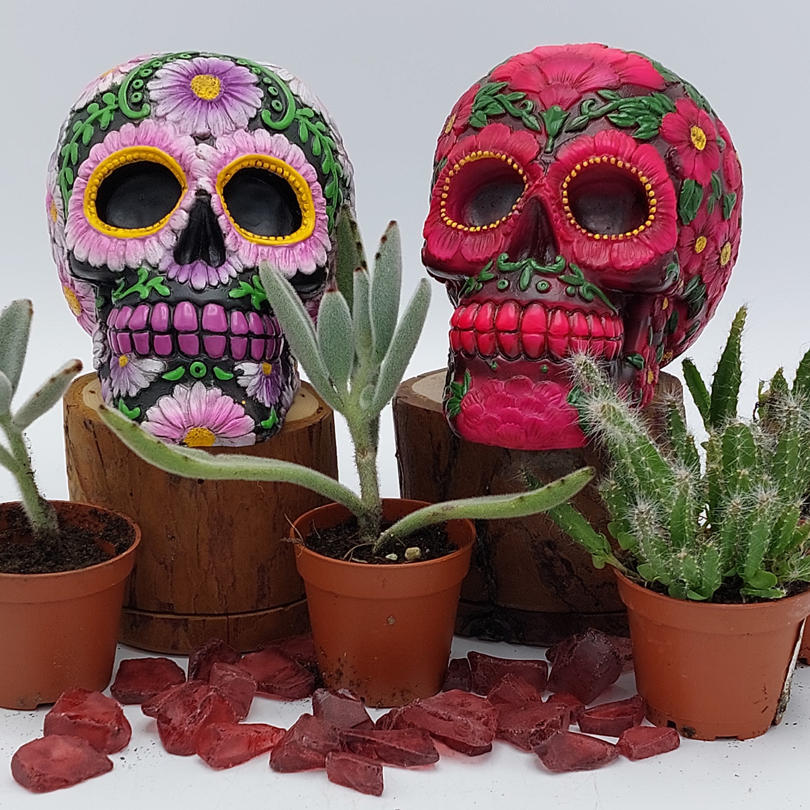 Beeldje 'Sugar blossom skull'