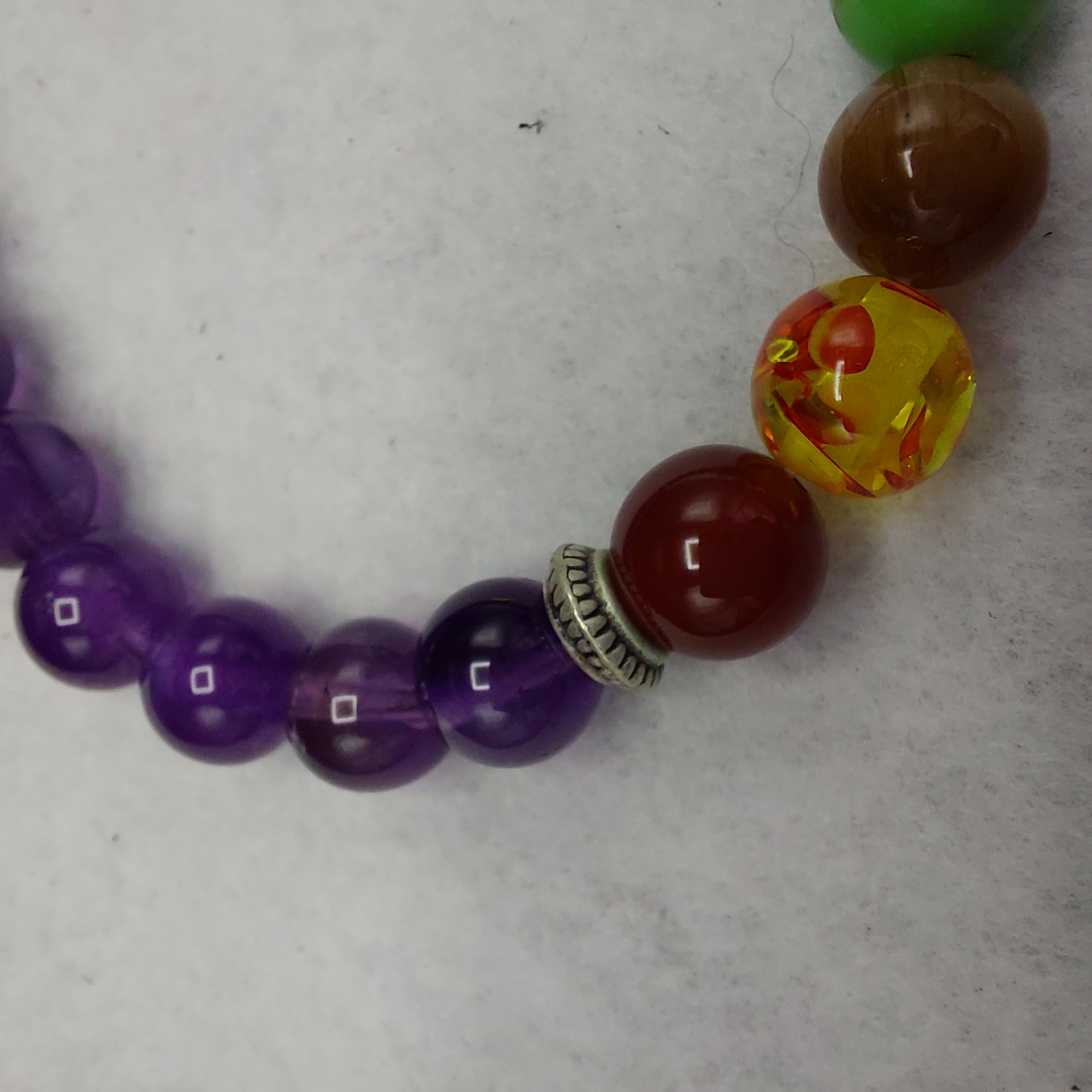 Armband '7 chakra' met amethyst-steentjes