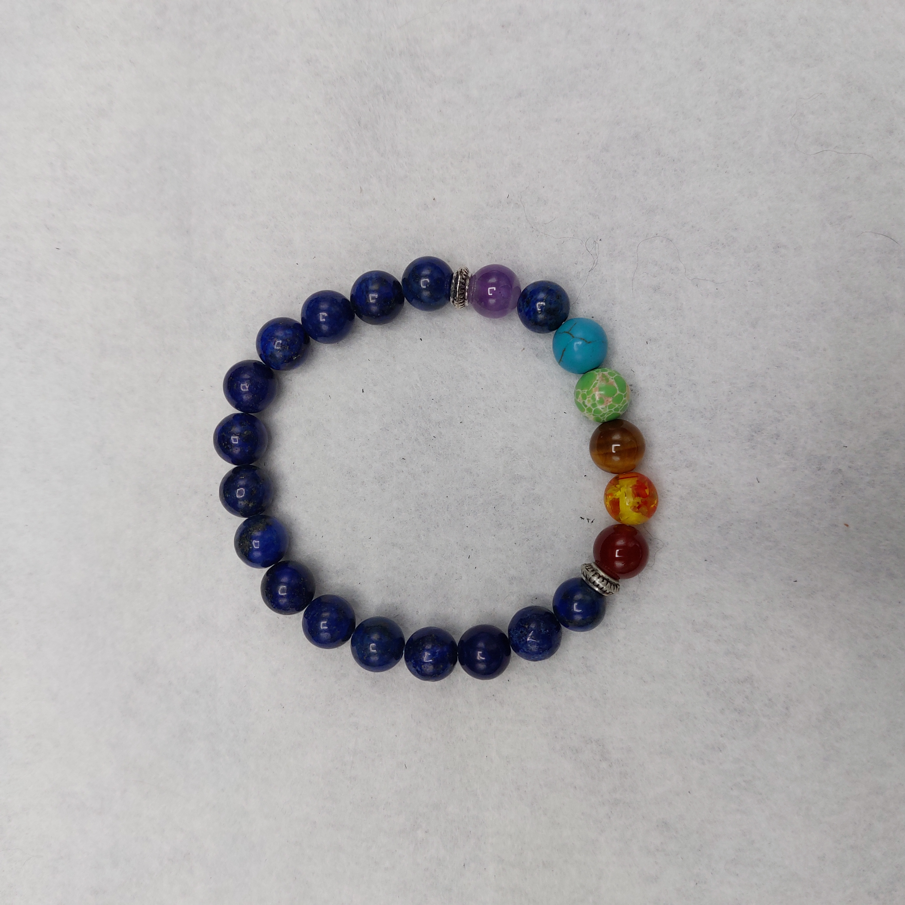 Armband '7 chakra' met lapis lazulli