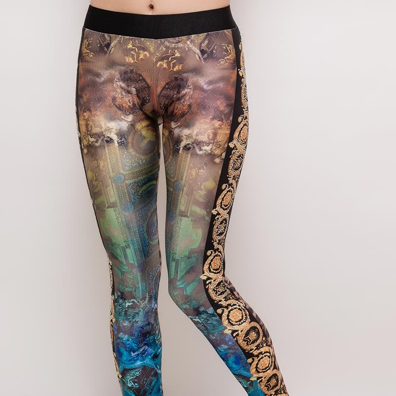 Bedrukte legging in mauve