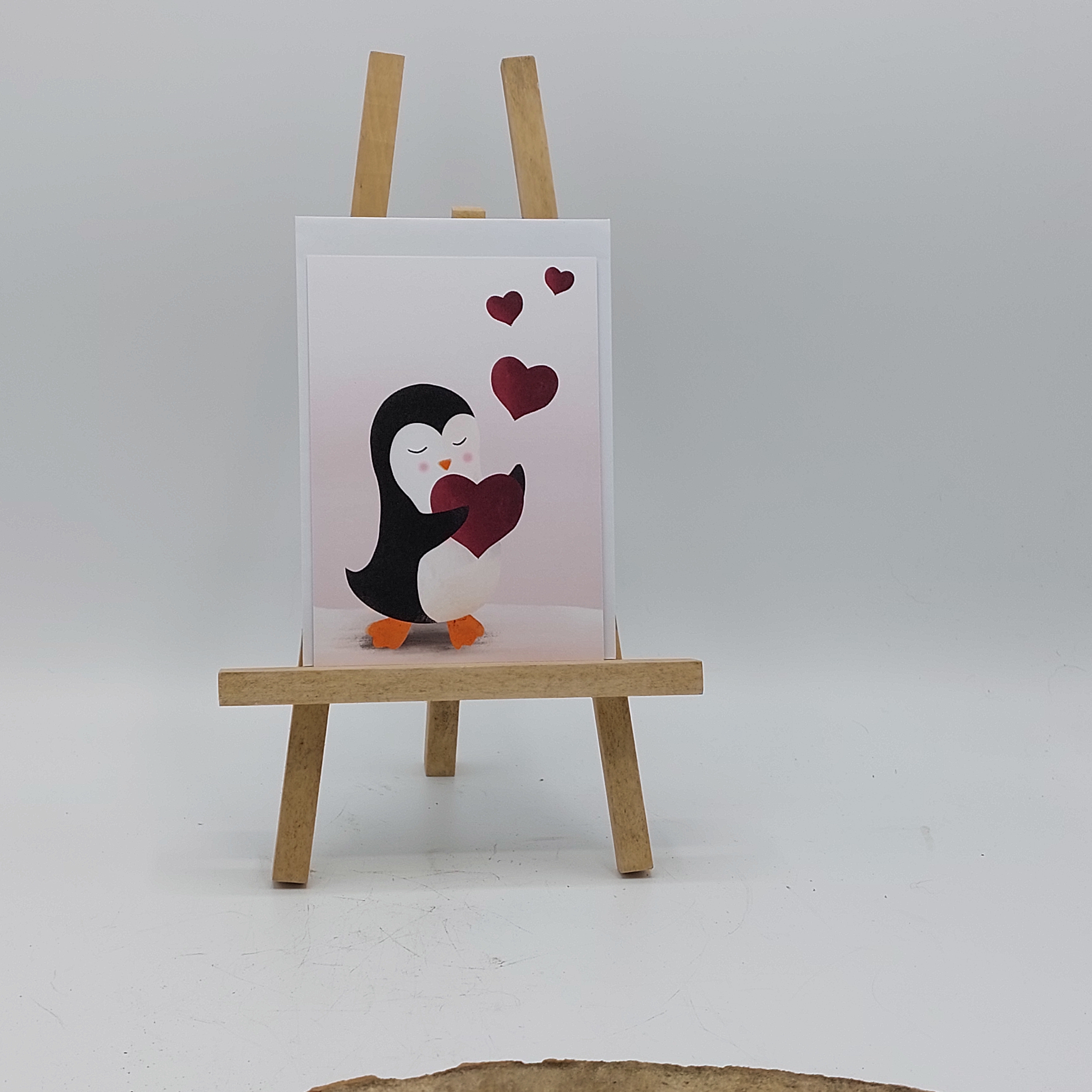 Postkaart, 'Pinguin in love'